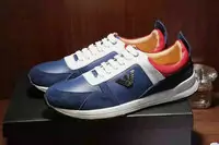 sneakers basses man armani giorgio armani cowhide suede blue